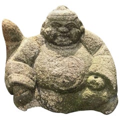 Japanese Old Garden Stone Prosperity God 