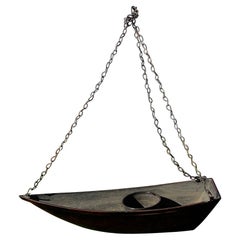Japanese Big Old Bronze Boat Lighting Lantern