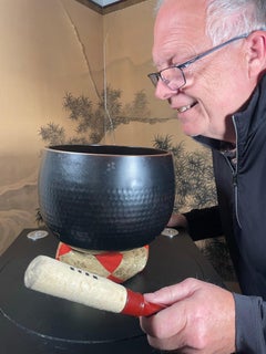 Japanese Big Old Bronze Meditation Bell Calming Sound, Signed