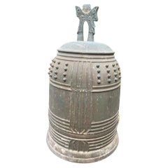 Cloche de temple japonaise en bronze ancien avec son de résonance brillant, 18Inches
