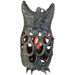 Japanese Big Old "Owl" Electrified Lighting Lantern, 1930s