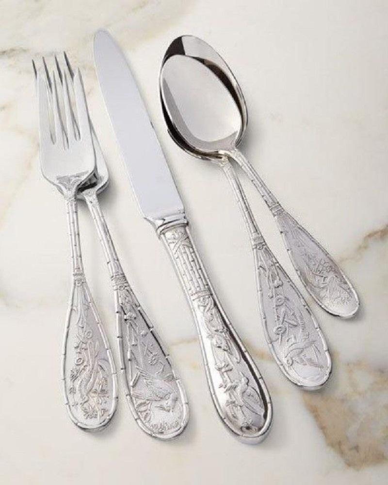 Japanese Bird Audubon by Ricci Stainless Flatware Set for 12 Service 81 Pcs New 2