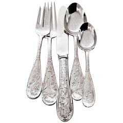 Japanese Bird Audubon by Ricci Stainless Flatware Set for 6 Service 41 Pieces