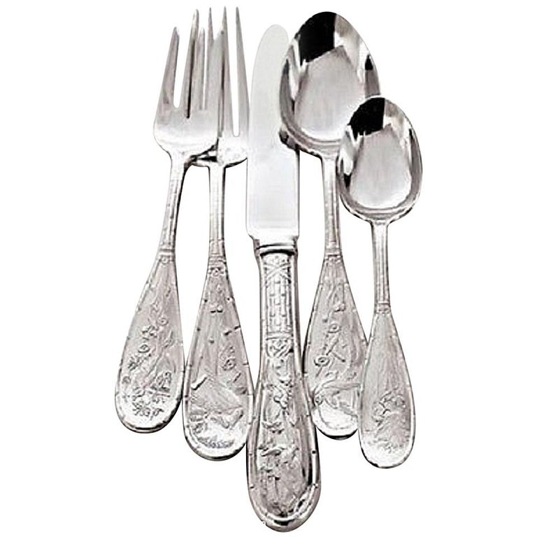 Japanese Bird Audubon by Ricci Stainless Flatware Set for 6 Service 41