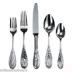 Japanese Bird Audubon by Ricci Stainless Flatware Set for 8 Service 53 Pcs New