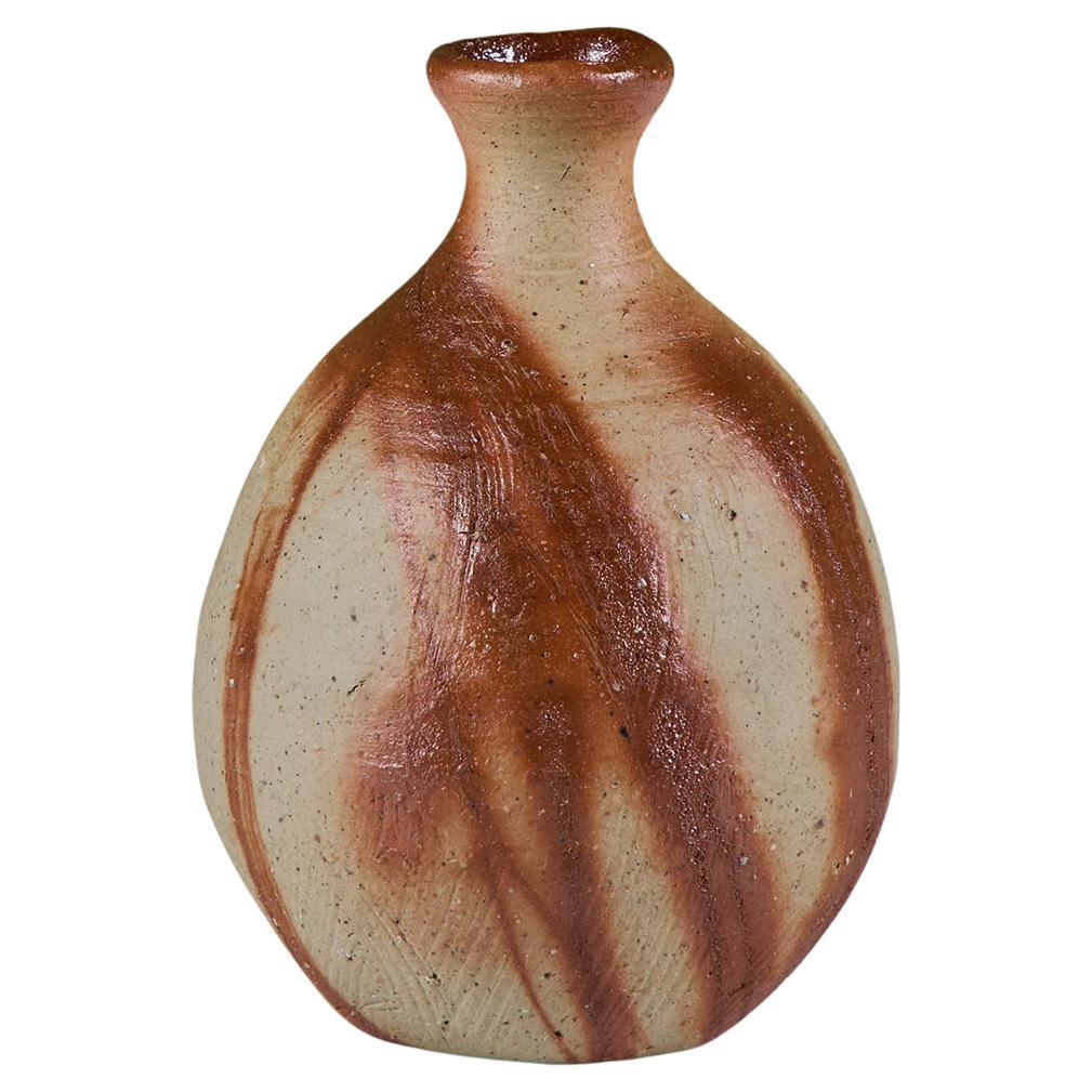 Japanese Bizen Ware Ceramic Vase For Sale