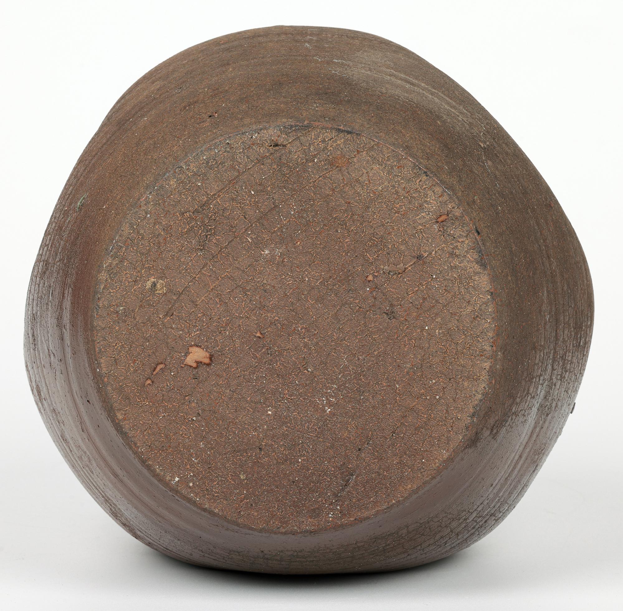 Japanese Bizen Ware Figural Dimple Molded Bottle Vase 10