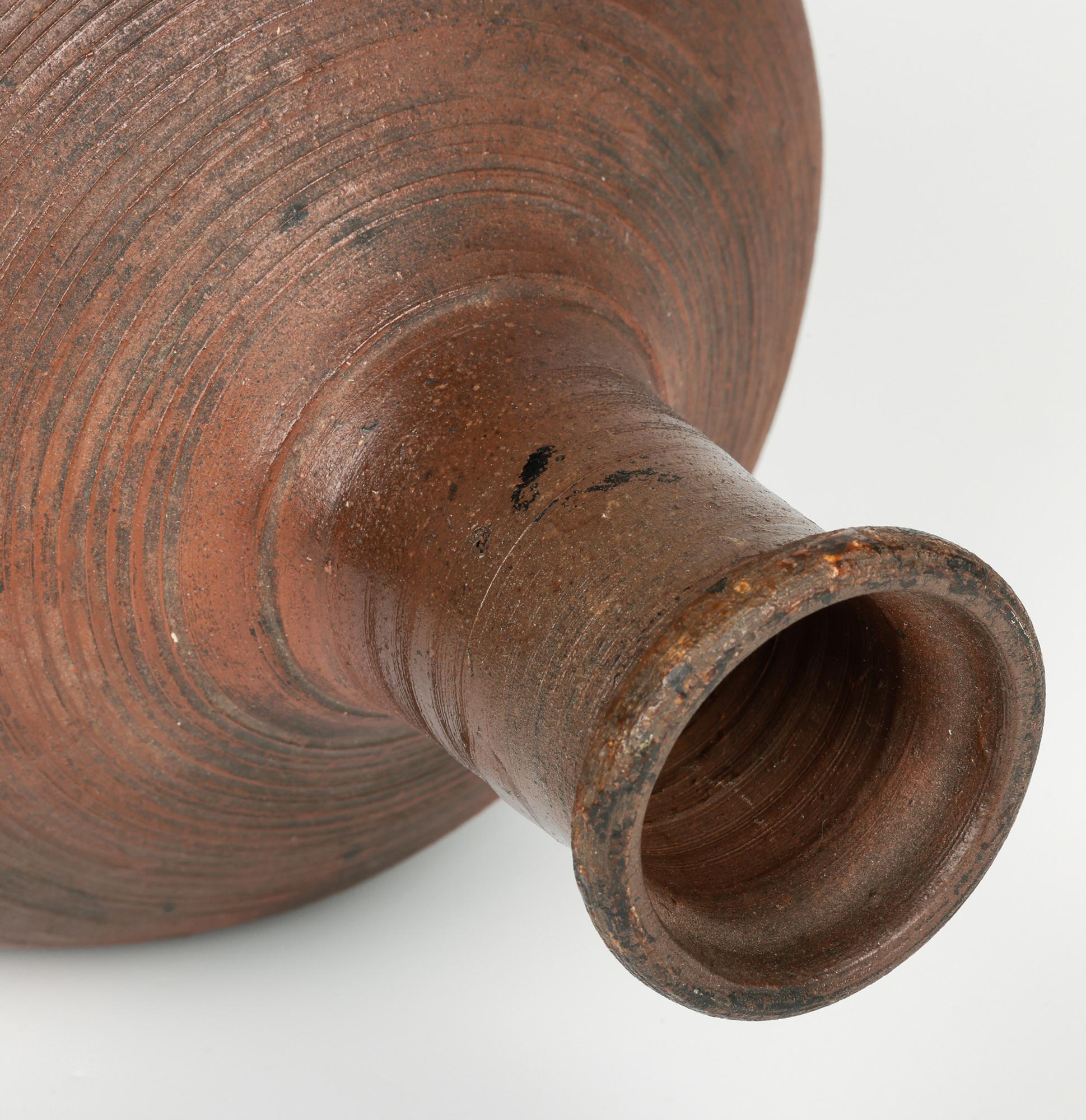 Japanese Bizen Ware Figural Dimple Molded Bottle Vase 2