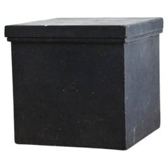 Japanese Black Antique Wooden Box / Wabi-Sabi Storage Box / 1785 / Edo Period