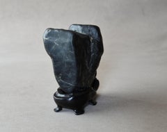 Japanese Black Kamuy-Kotan Suiseki God Stone