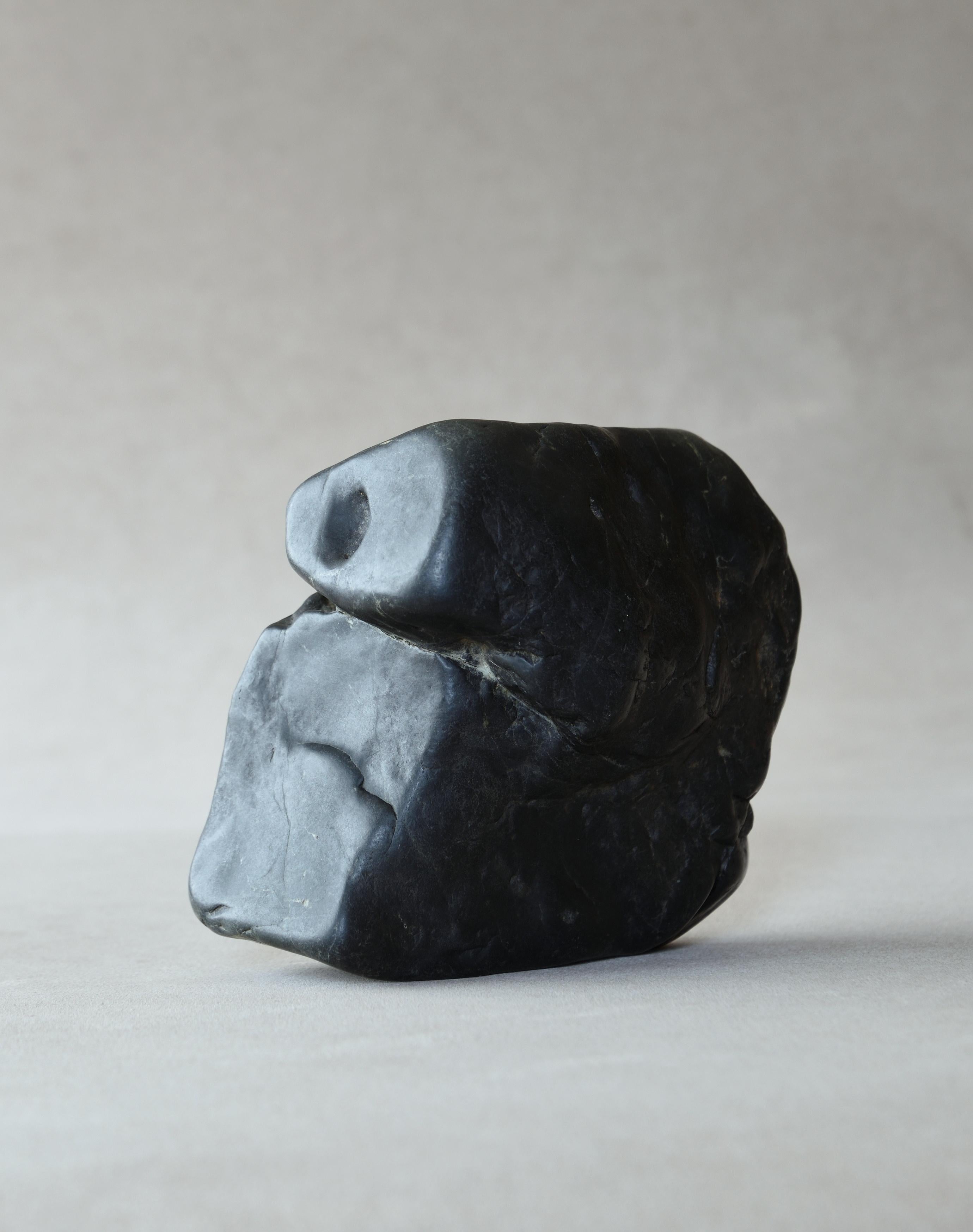 Japanese Black Kamuy-Kotan Suiseki God Stone For Sale 3