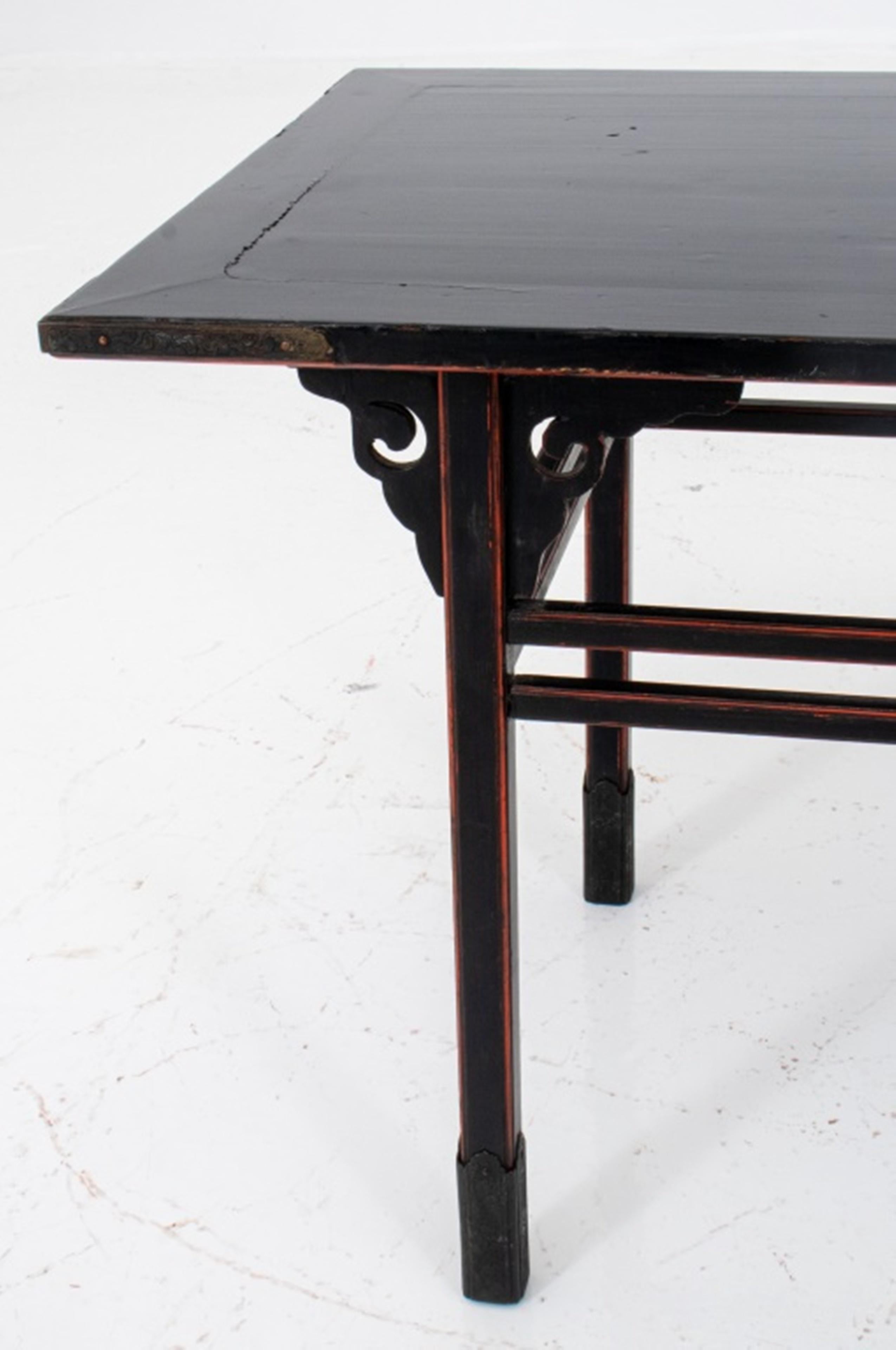 Lacquered Japanese Black Lacquer Alter Table, 19th Century For Sale
