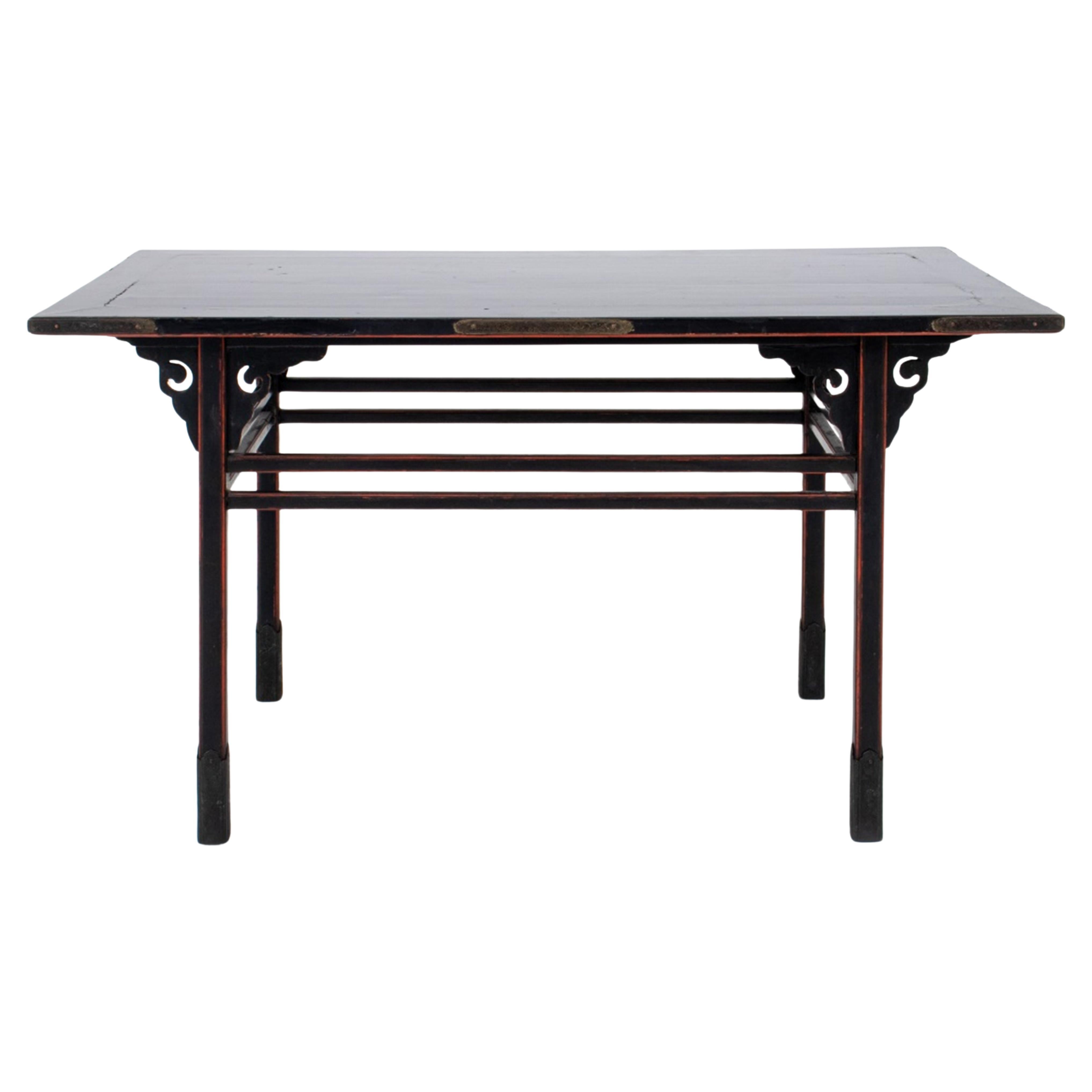 Japanese Black Lacquer Alter Table, 19th Century For Sale