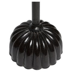 Candeliere Shokudai giapponese in bronzo laccato nero, 1800 ca.