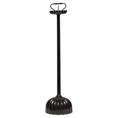 Japanese Black Lacquer Bronze Shokudai Candlestick, c. 1800