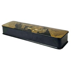 Japanese Black Lacquer Pin Box