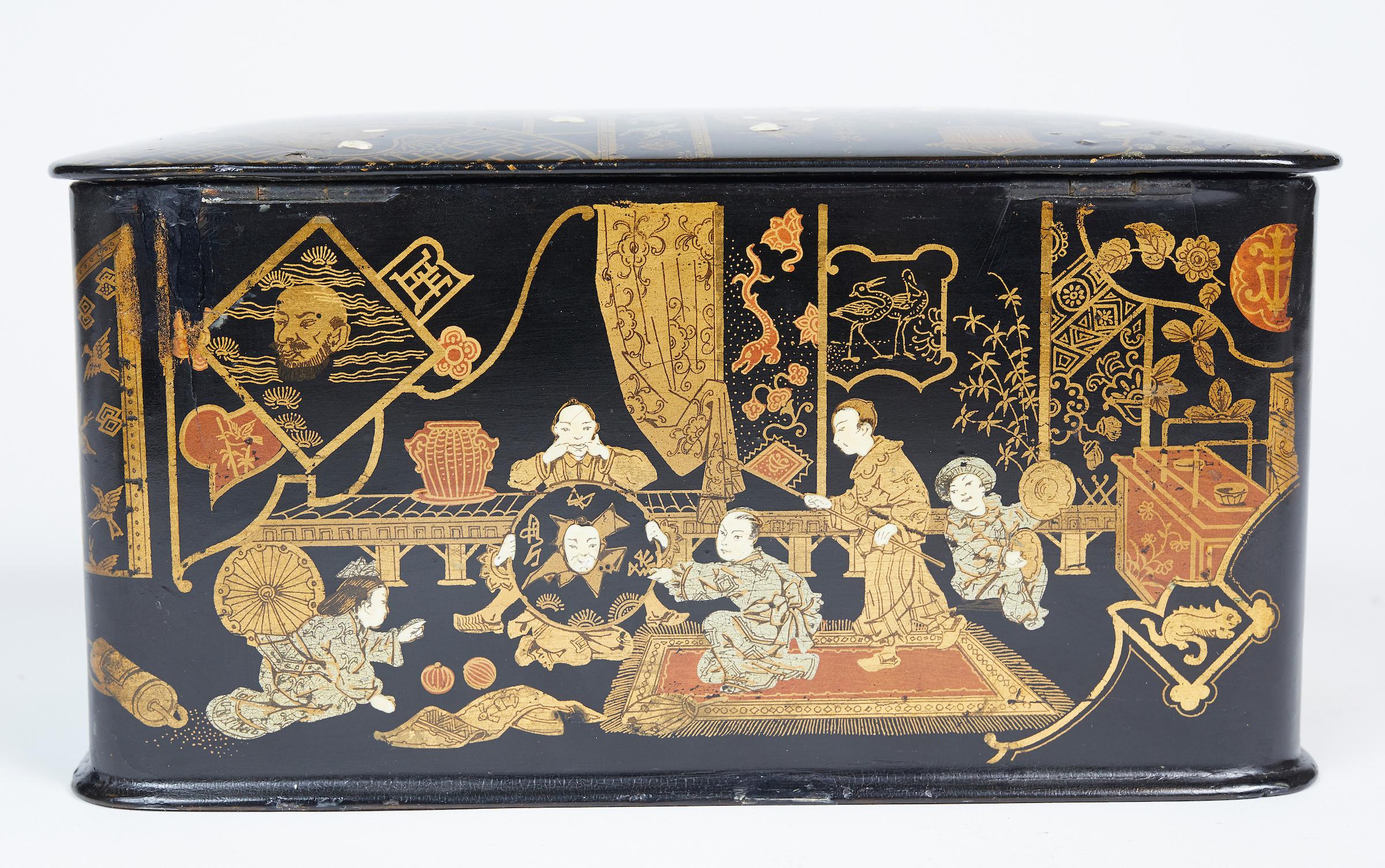 Japanese Black Lacquered Tea Caddy 5