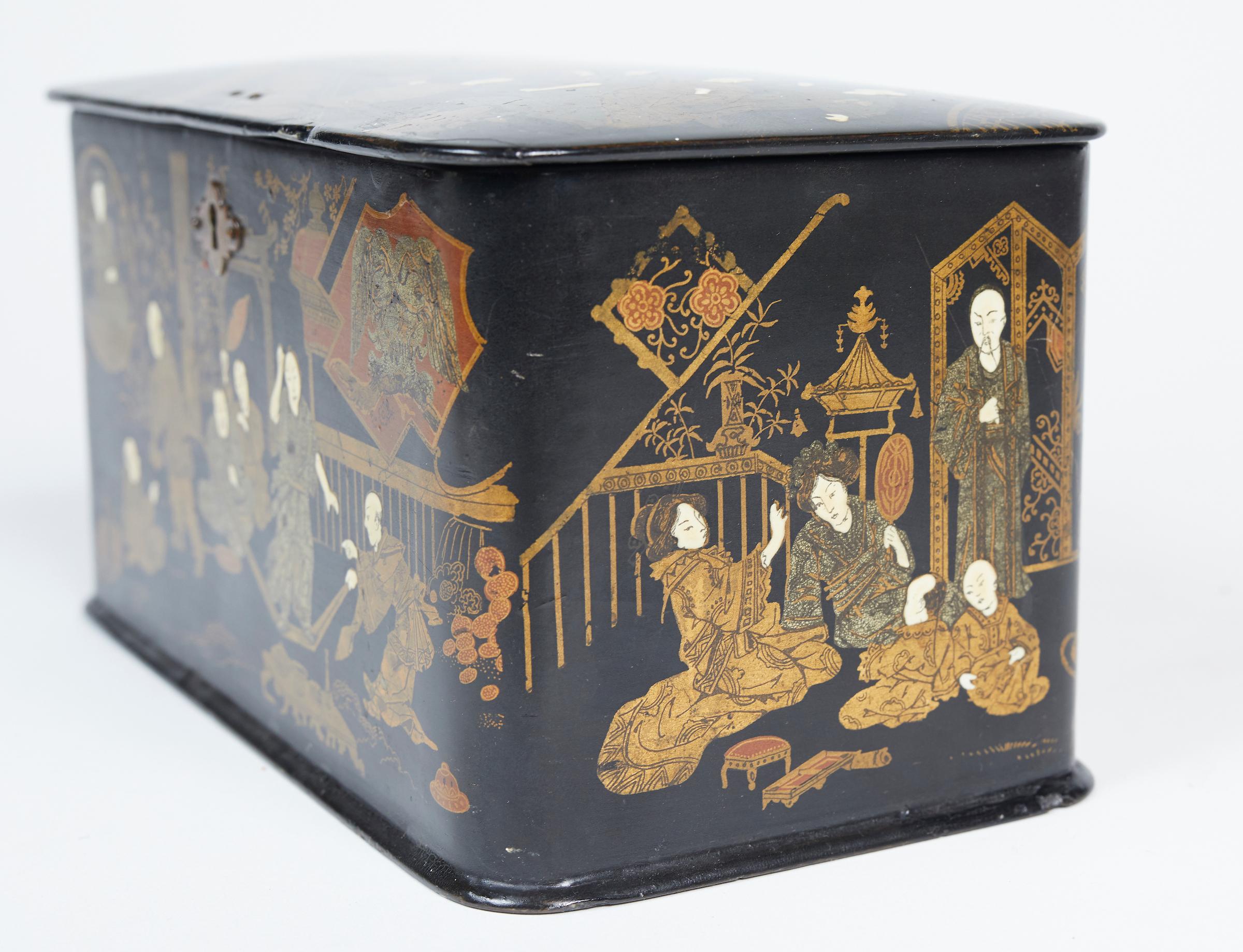 Japanese Black Lacquered Tea Caddy 2