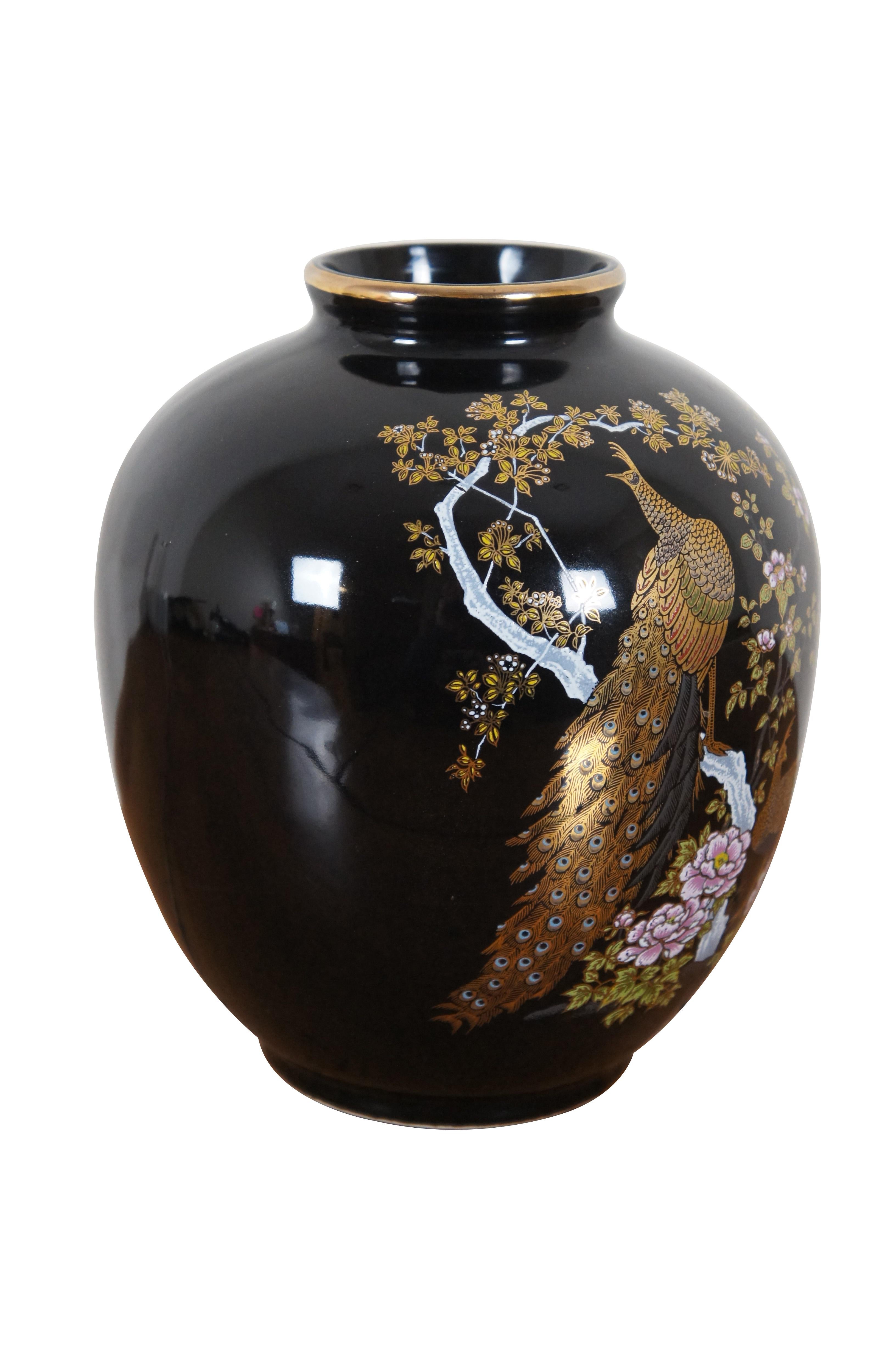 japanese vase with peacock