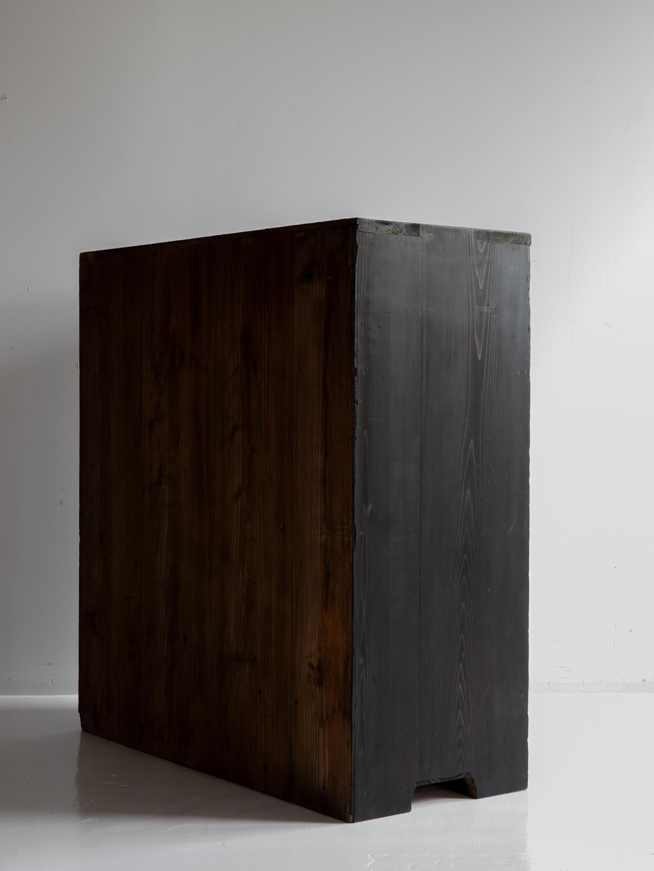 Japanese Black Tansu 1920-1940 / Showa Period / Cabinet Sideboard Wabi sabi / For Sale 5