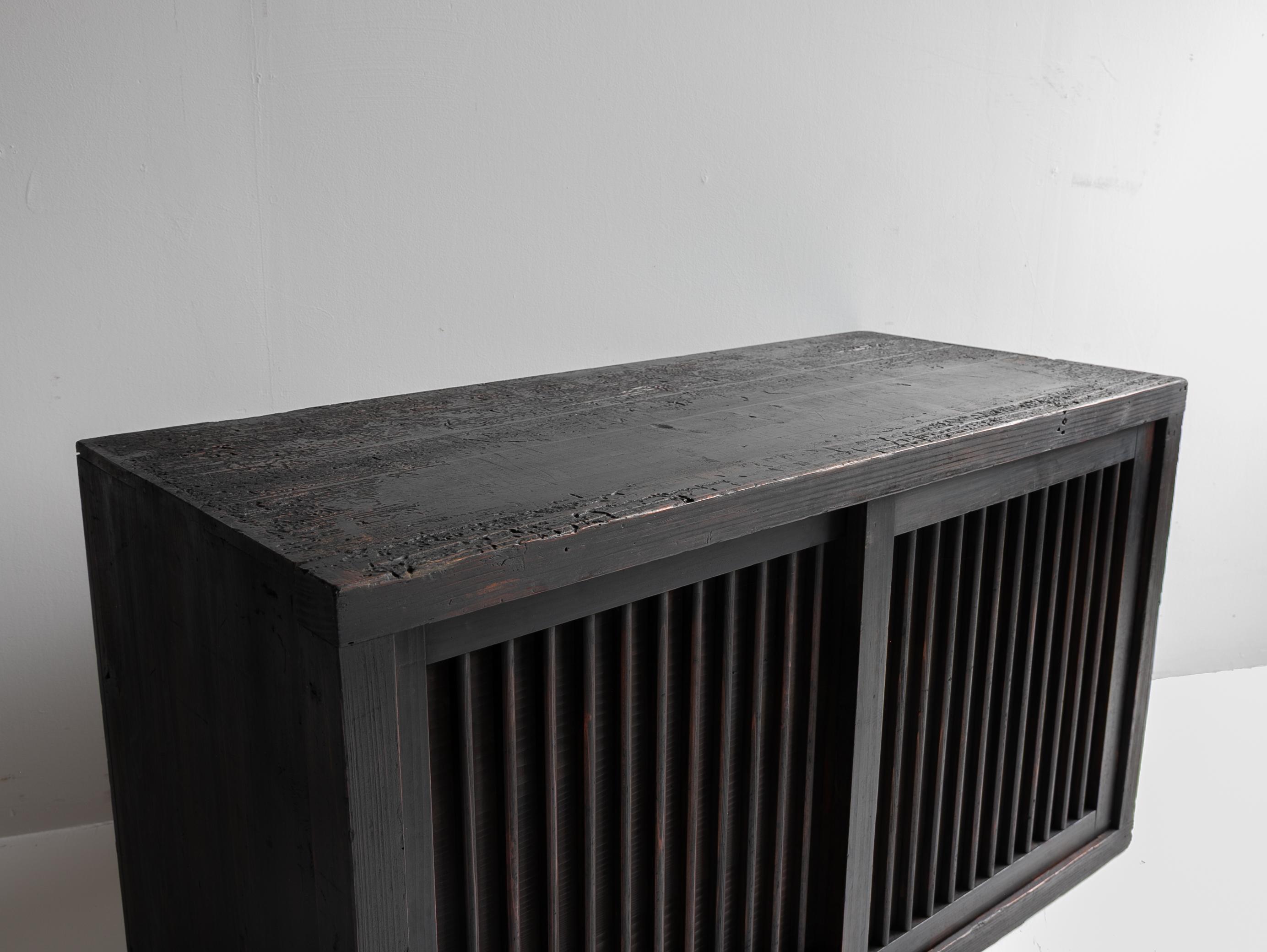 Japanese small Black Tansu 1920-1940 / Showa Period/Cabinet Sideboard Wabisabi / For Sale 6