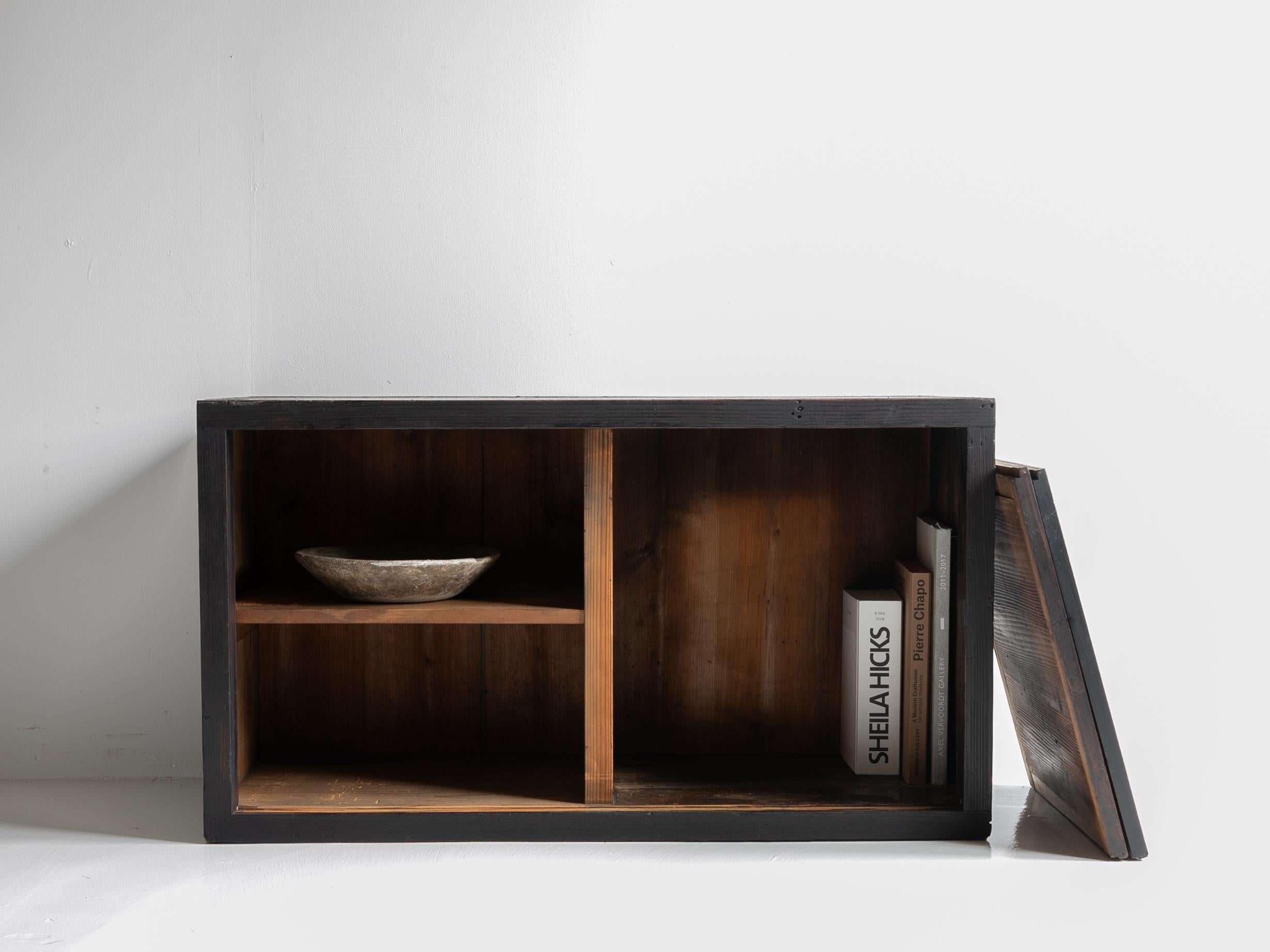 Cedar Japanese small Black Tansu 1920-1940 / Showa Period/Cabinet Sideboard Wabisabi / For Sale