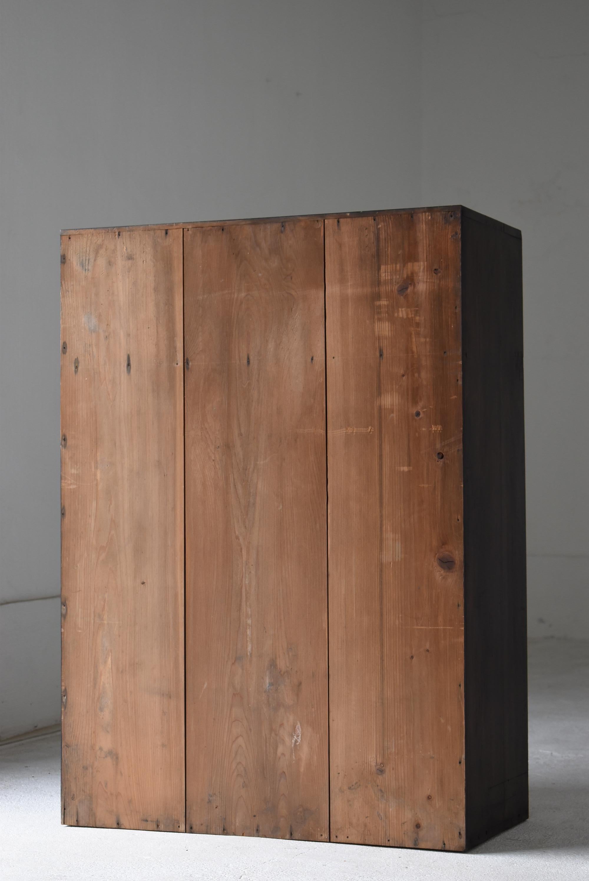 Japanese Antique Black Tansu 1920s-1940s / Cabinet Sideboard Wabisabi For Sale 5