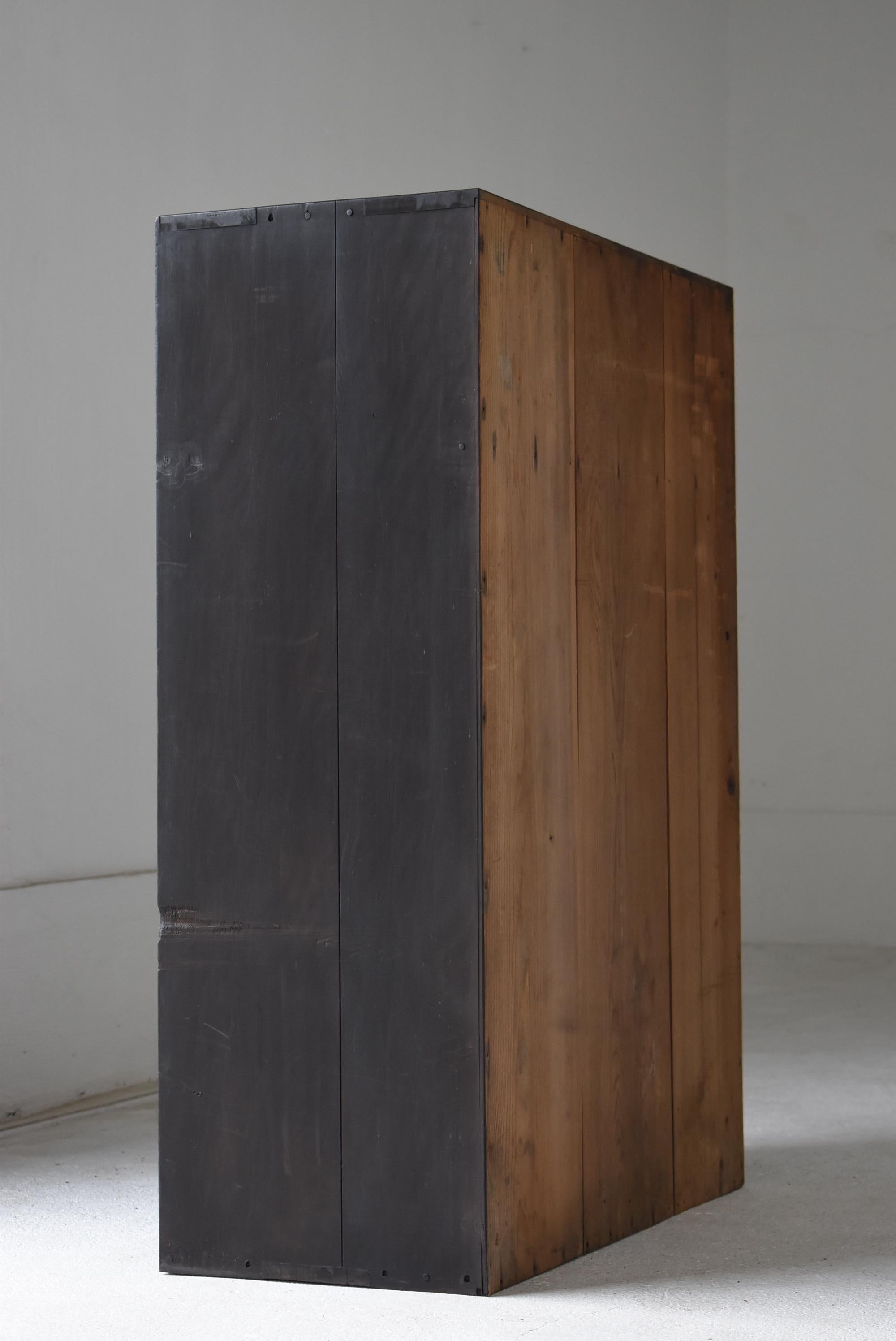 Japanese Antique Black Tansu 1920s-1940s / Cabinet Sideboard Wabisabi For Sale 6