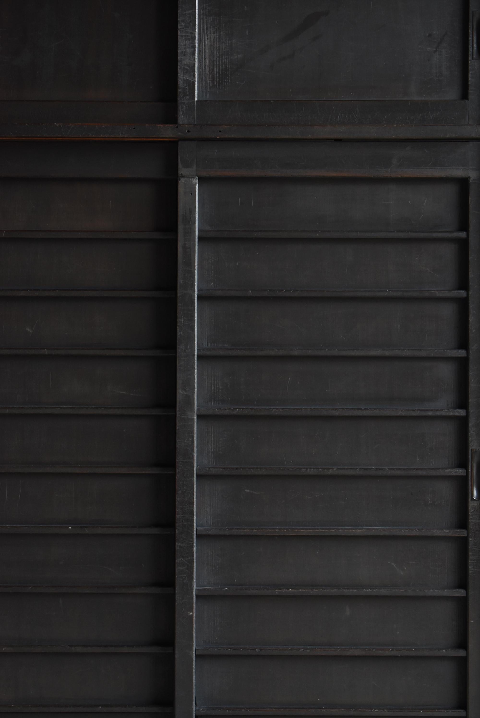Japanese Antique Black Tansu 1920s-1940s / Cabinet Sideboard Wabisabi For Sale 9