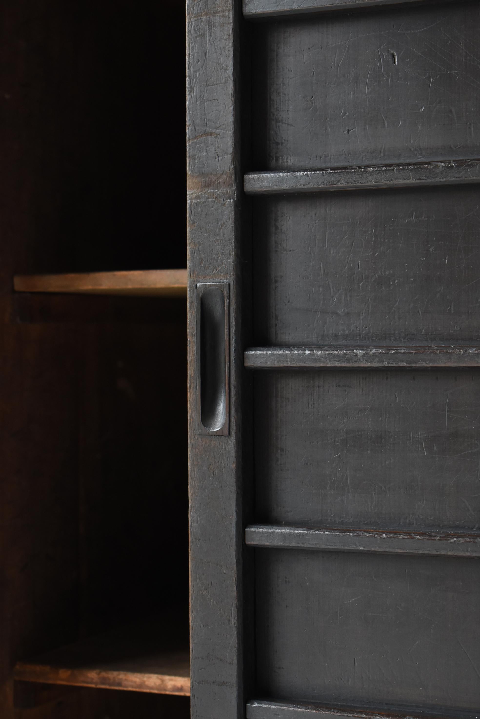 20th Century Japanese Antique Black Tansu 1920s-1940s / Cabinet Sideboard Wabisabi For Sale