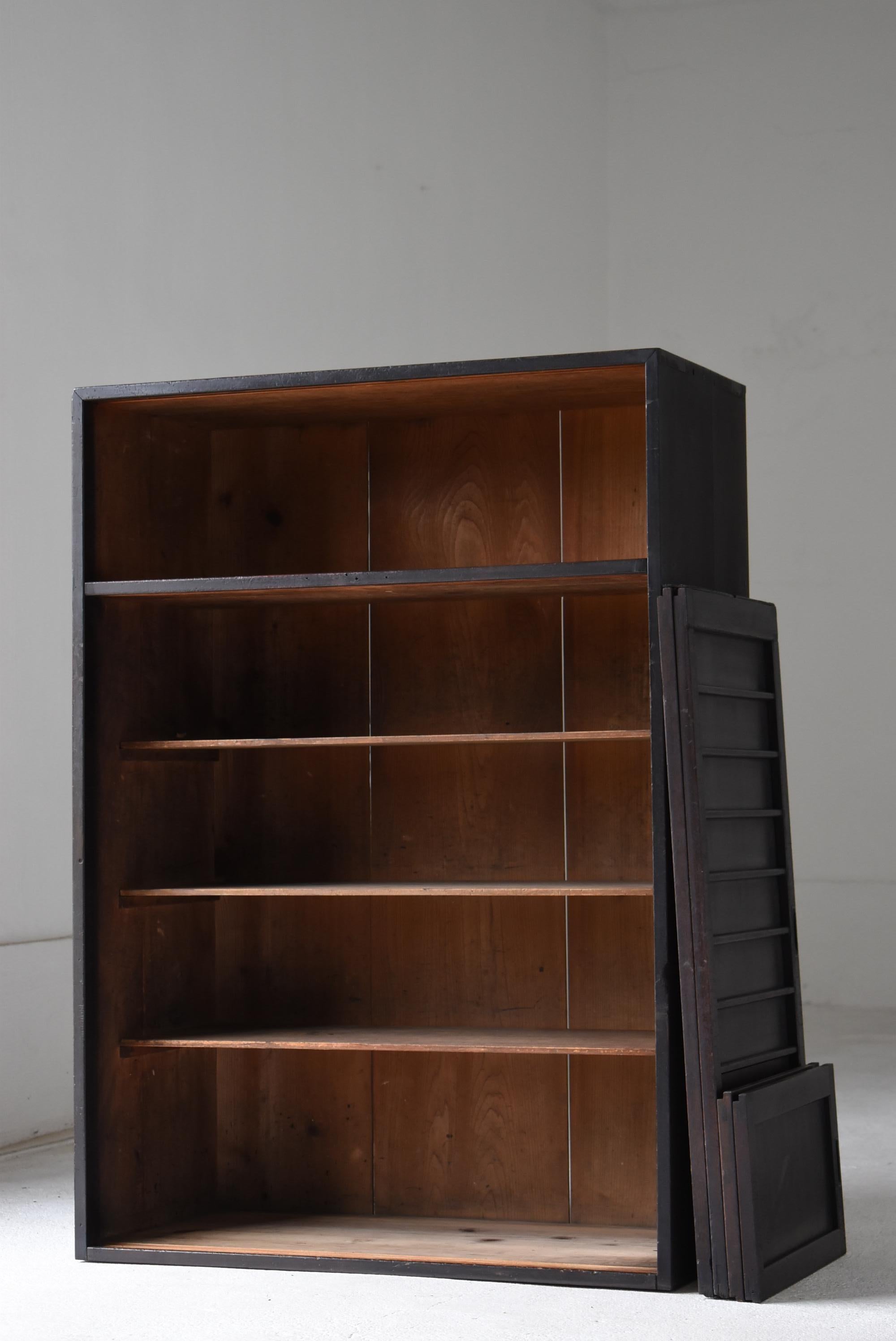 Japanese Antique Black Tansu 1920s-1940s / Cabinet Sideboard Wabisabi For Sale 1