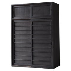 Tansu noir japonais 1920s-1940s / Cabinet Sideboard Wabisabi
