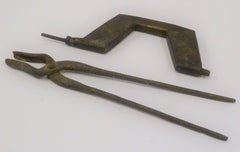 Japanese Blacksmith Tongs and Woodcarver Brace Drill, Early 20th Century