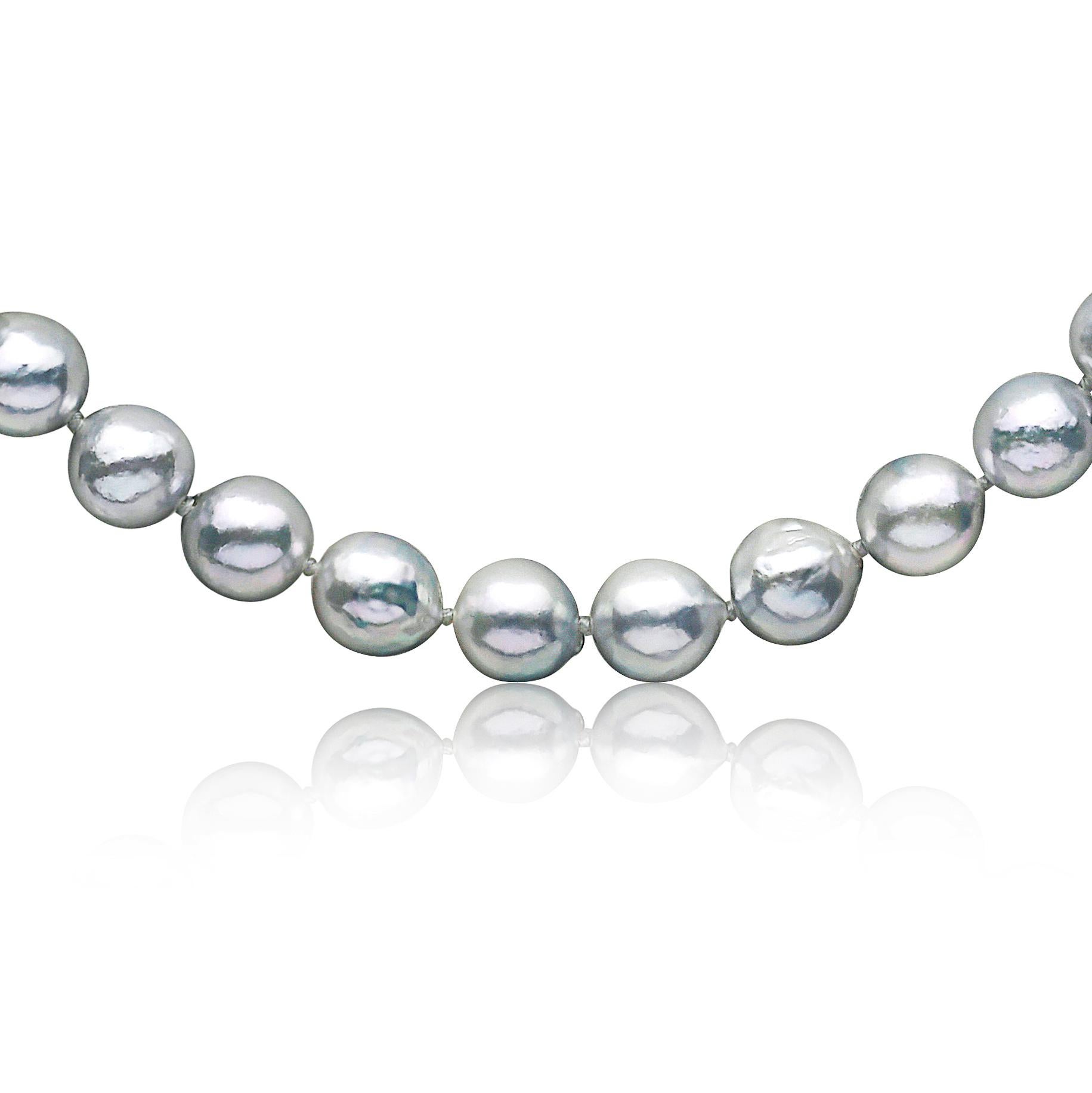 silver blue akoya pearls