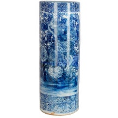 Japanese Blue and White Umbrella Stand