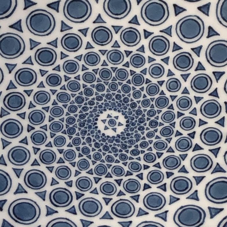 Exquisite Japanese contemporary museum-quality porcelain charger, extremely intricately hand-painted masterpiece hand-painted in blue underglaze in various shades of blue on a stunningly shaped body. It is aa mesmerizing signed masterpiece by