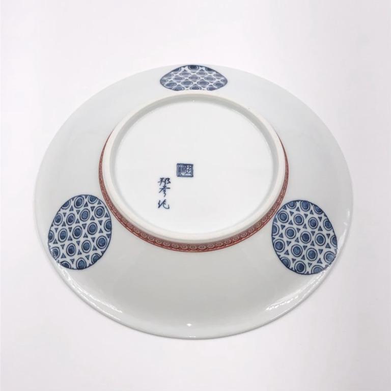 Meiji Japanese Blue White Porcelain Charger by Master Artist, 2 For Sale