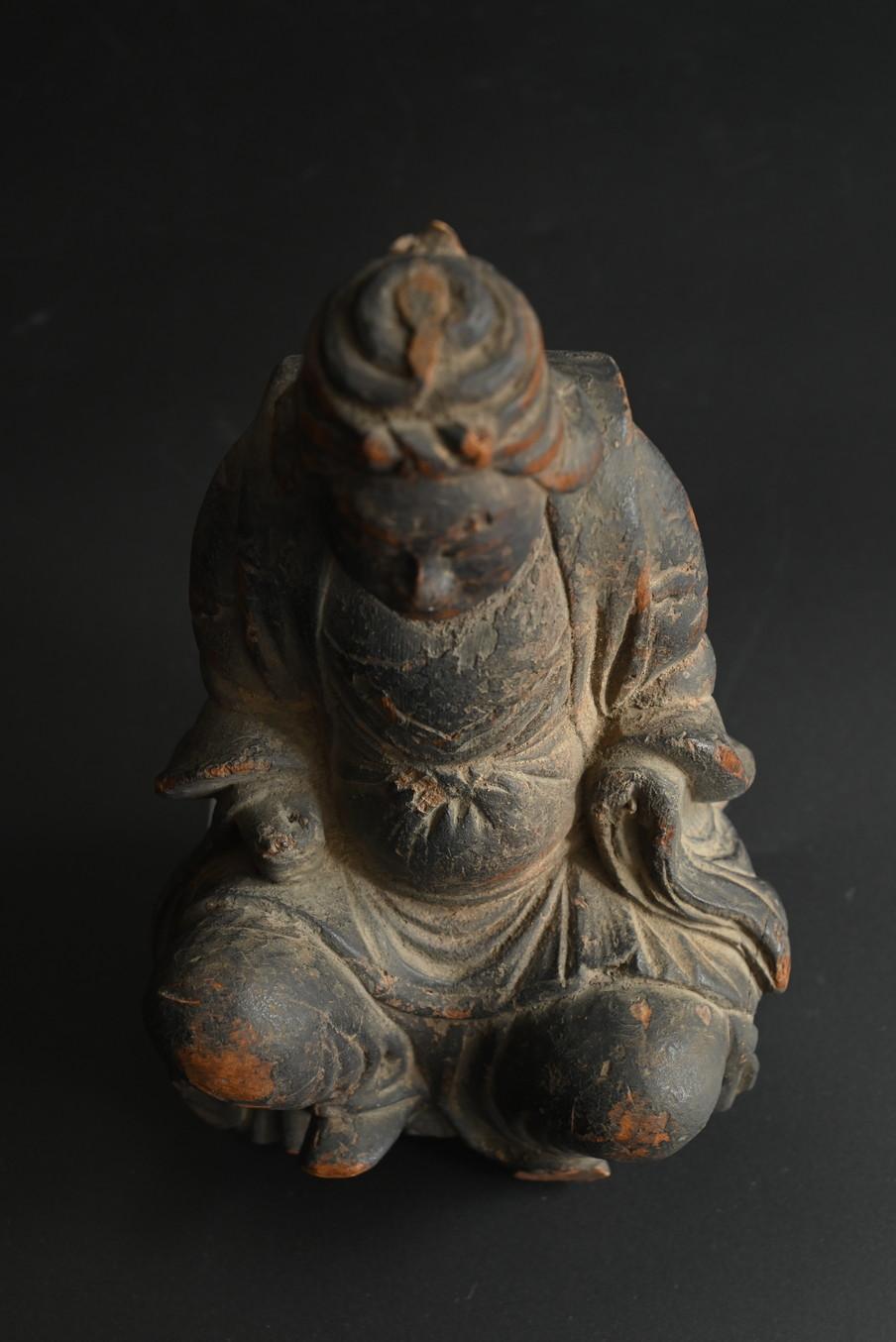 Pequeña estatua japonesa de Buda de madera con cabeza de hueso/Benzaiten/Muromachi al periodo Edo en venta 4