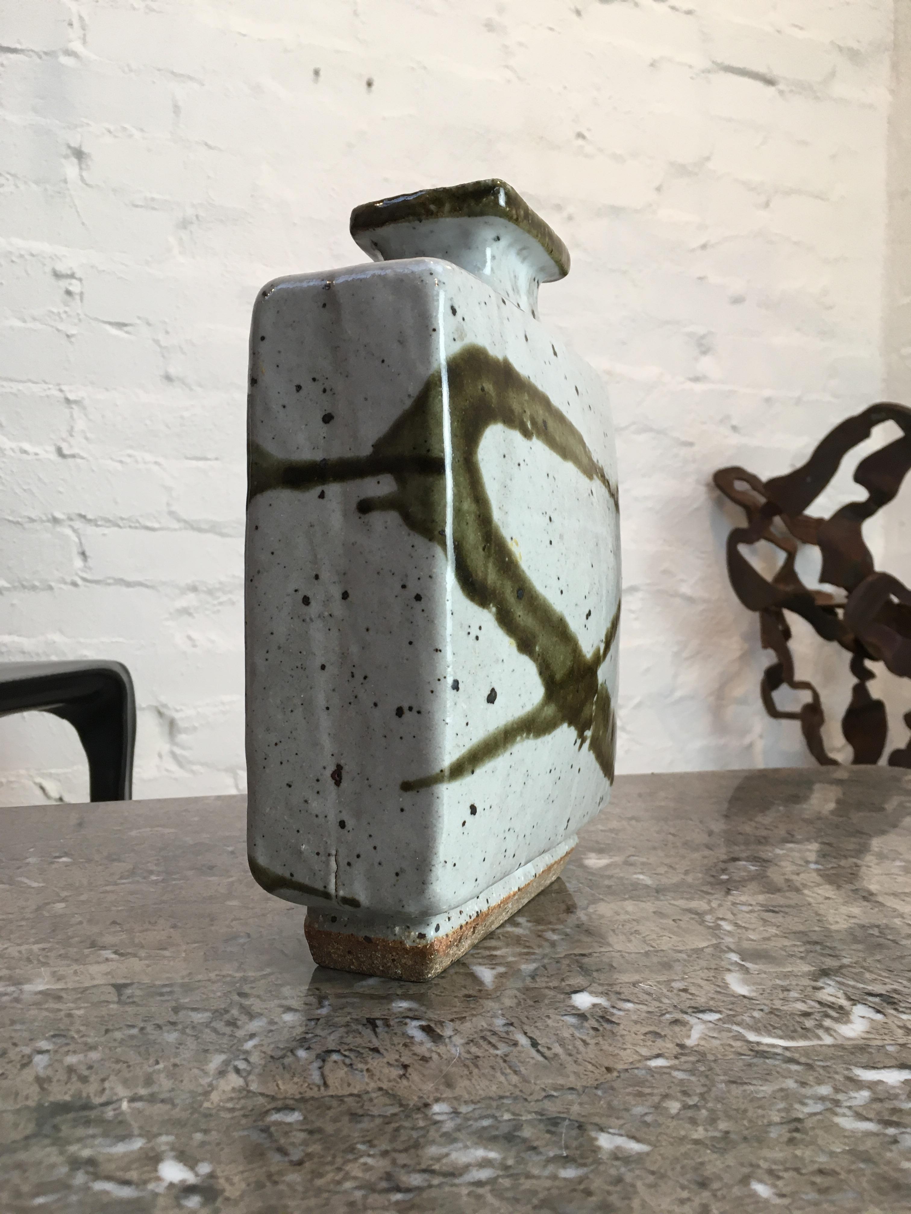 Japanese Bottle Vase by Les Blakebrough Sturt Pottery 1970s Signed 2