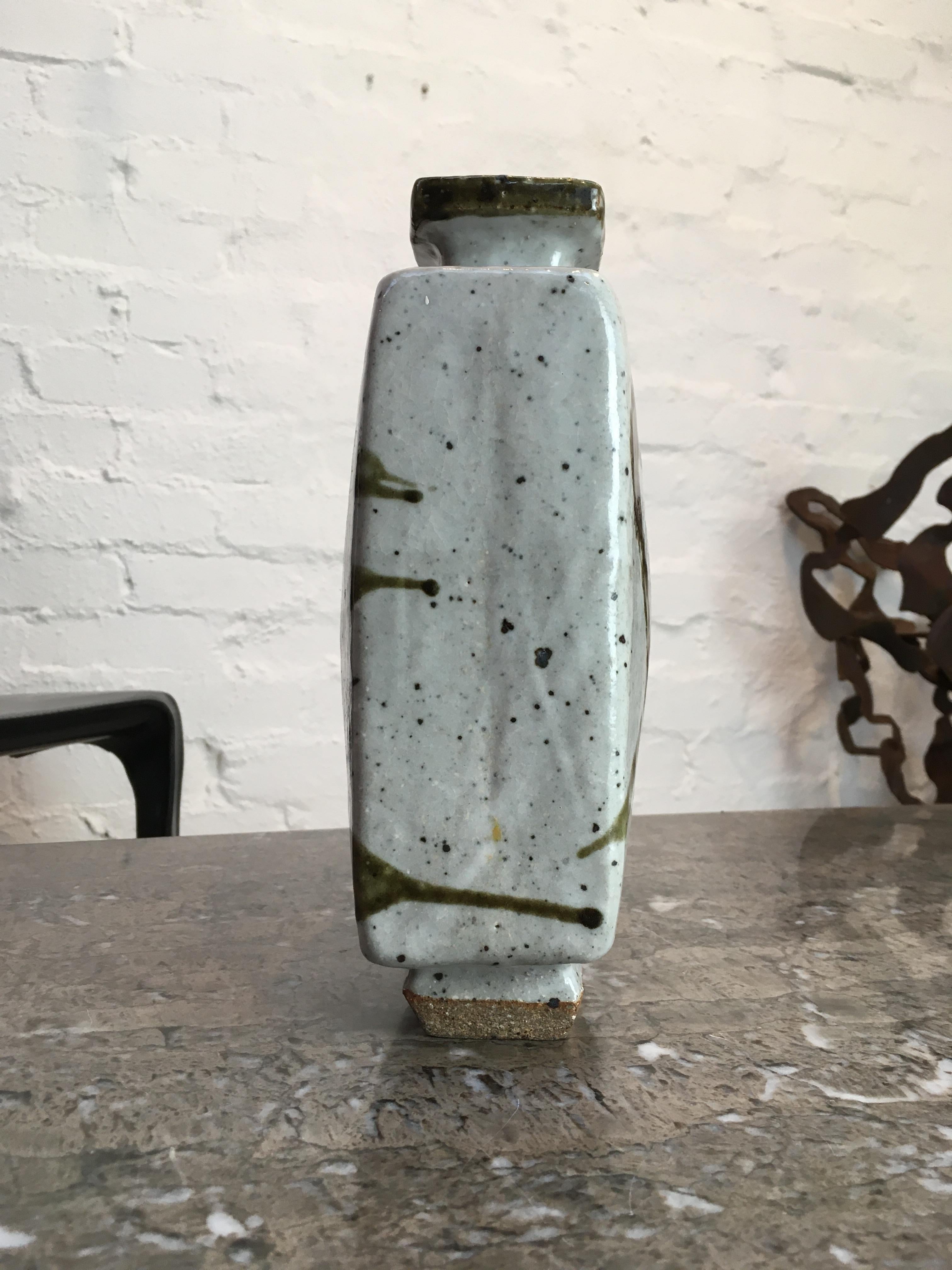 Glazed Japanese Bottle Vase by Les Blakebrough Sturt Pottery 1970s Signed