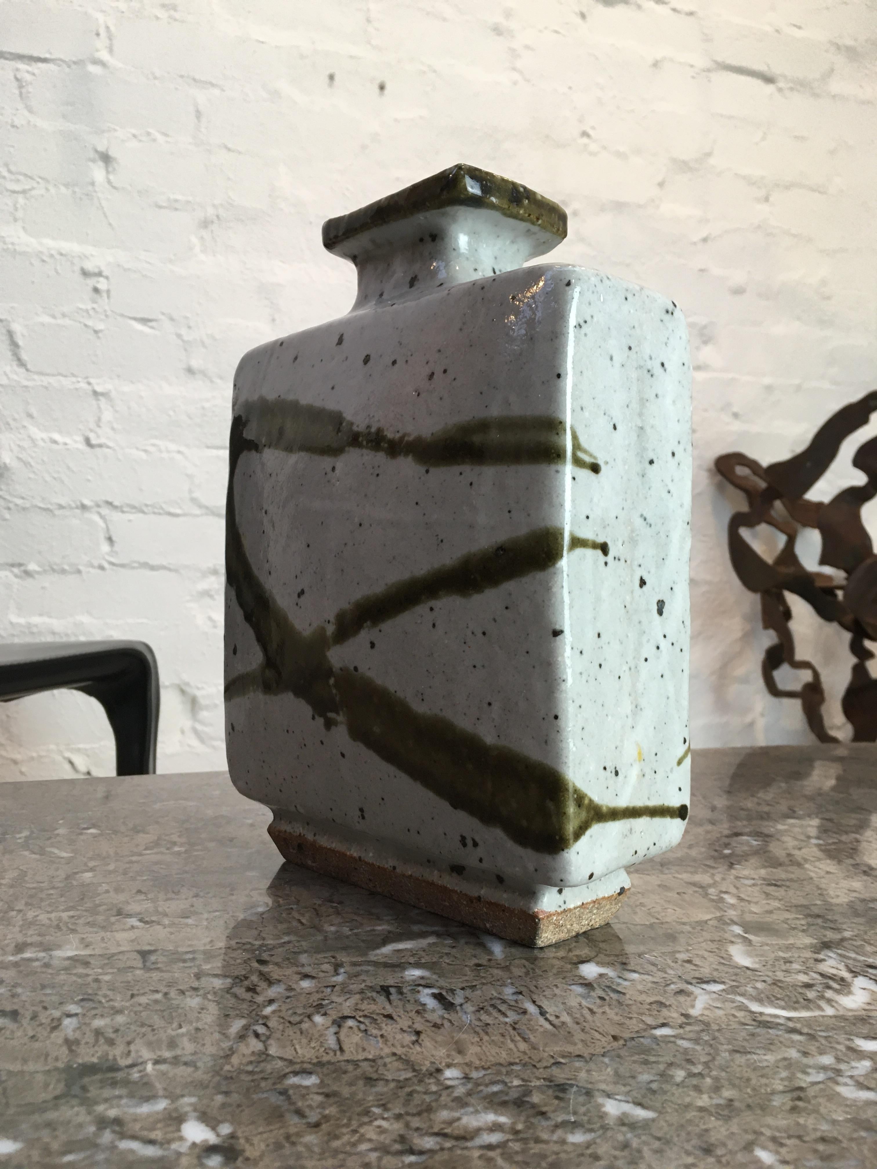 Late 20th Century Japanese Bottle Vase by Les Blakebrough Sturt Pottery 1970s Signed