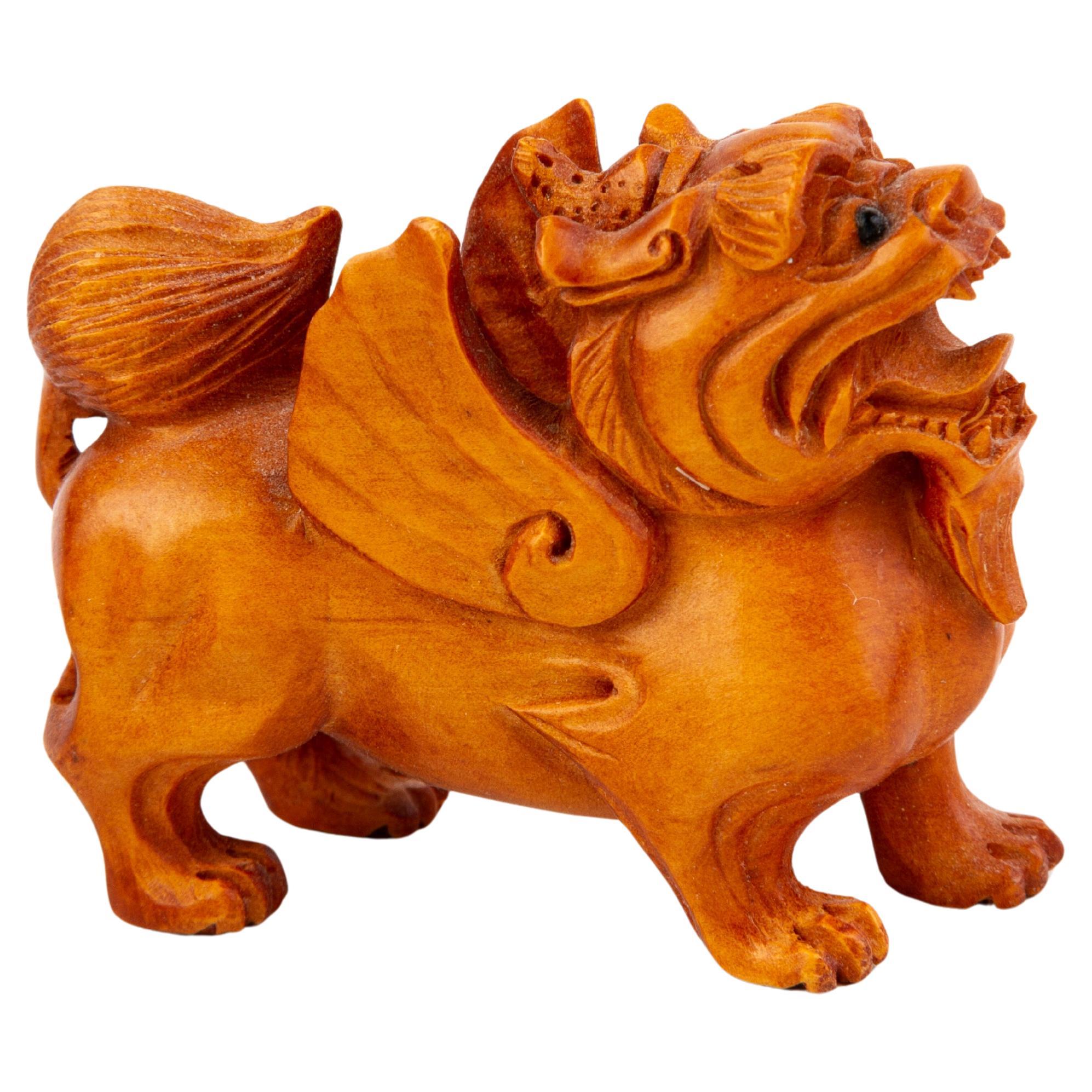 Japanese Boxwood Netsuke Inro of a Zodiac Dragon  For Sale