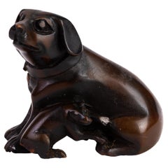 Vintage Japanese Boxwood Netsuke of Dogs 