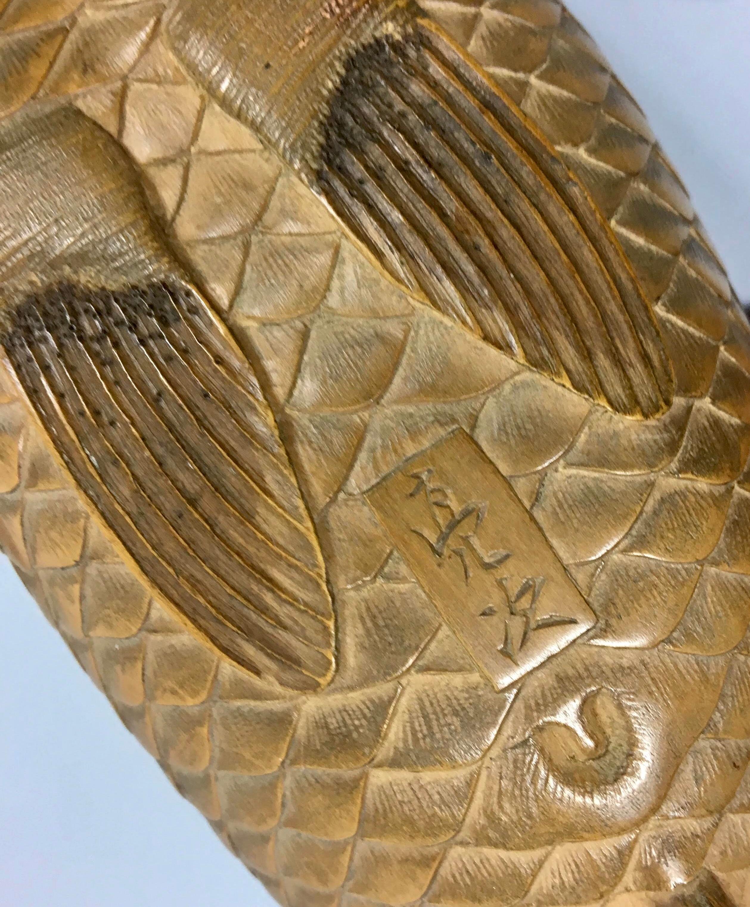 Japanese Boxwood Okimono of a Carp, by Nishikawa Suketsugu, Meiji Period 4