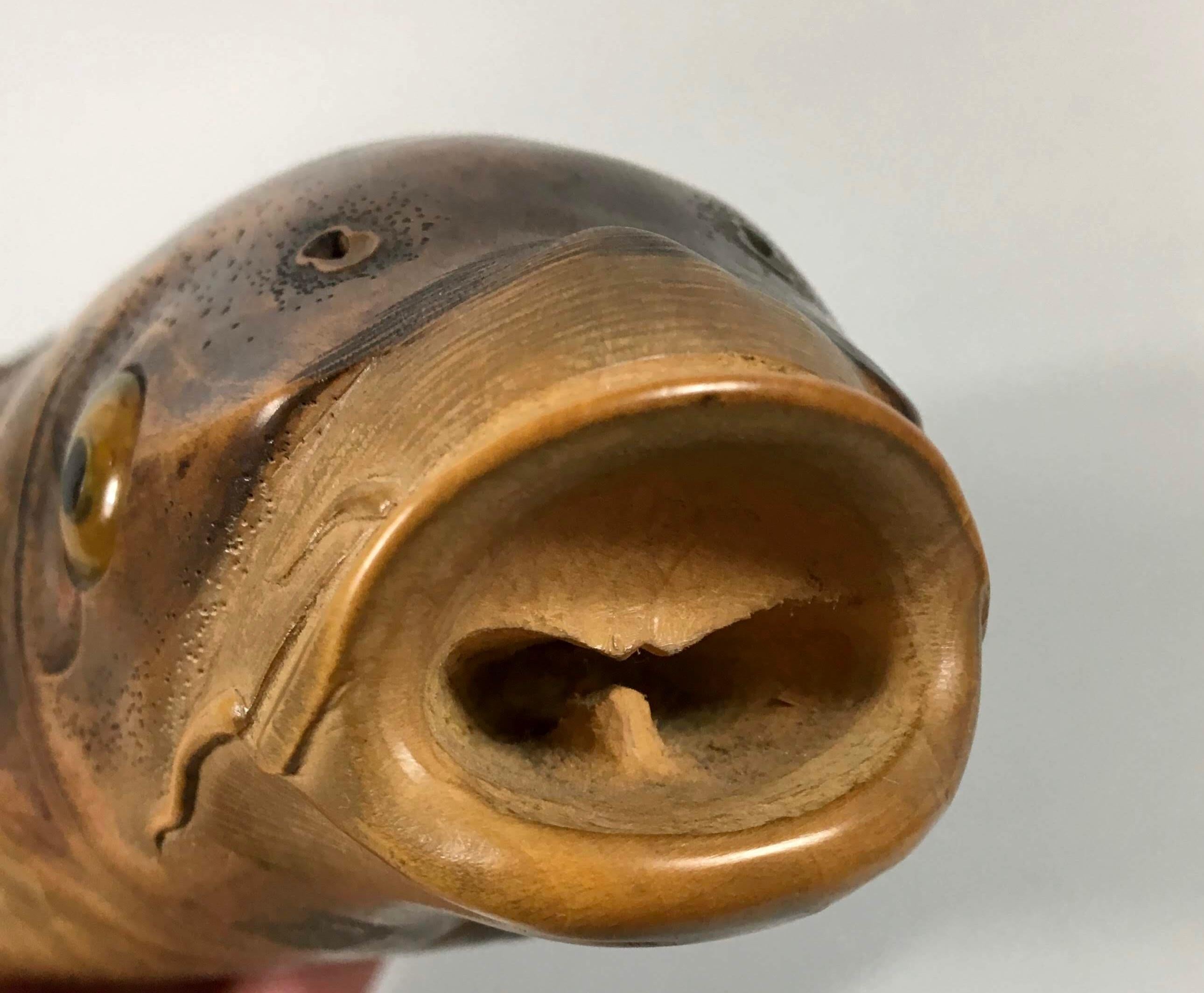 Japanese Boxwood Okimono of a Carp, by Nishikawa Suketsugu, Meiji Period 5