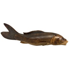 Japanese Boxwood Okimono of a Carp, by Nishikawa Suketsugu, Meiji Period