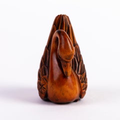 Japanese Boxwood Swan Netsuke