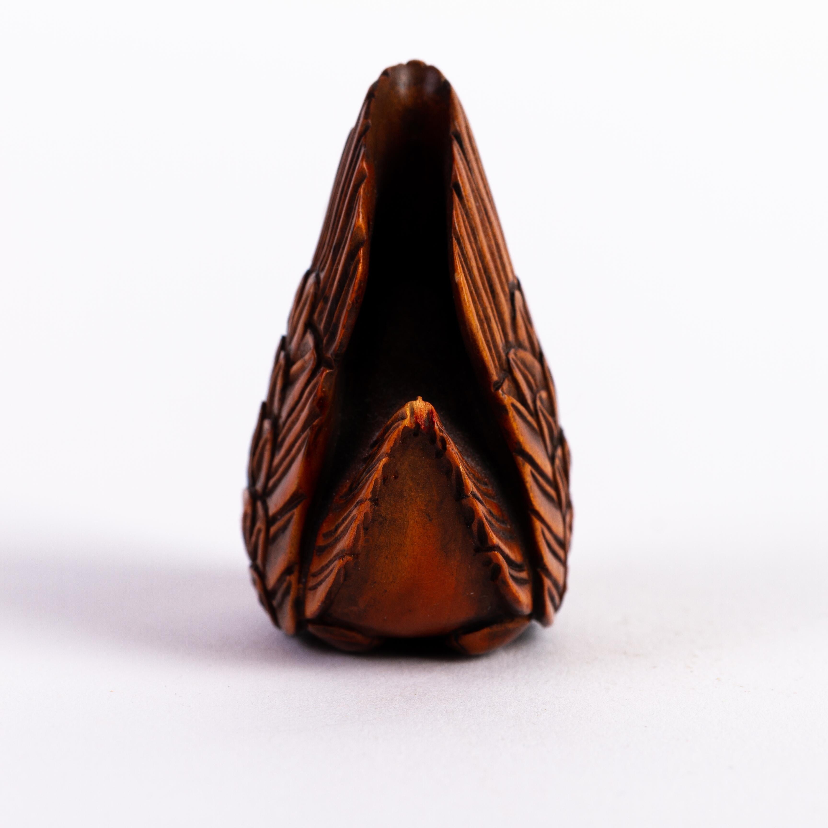 20ième siècle Netsuke Swan en buis japonais