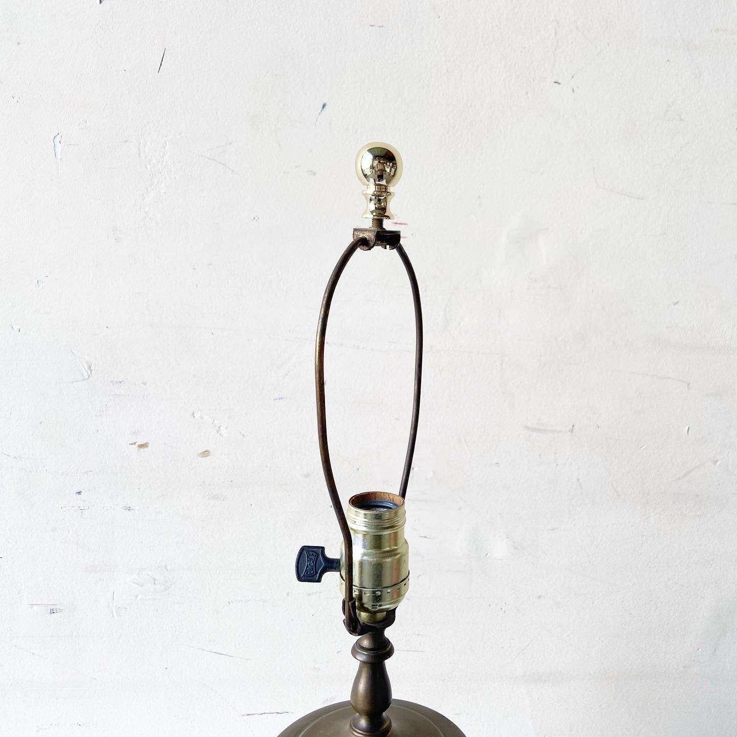 Japanese Brass and Enamel Champleve Table Lamp For Sale 5
