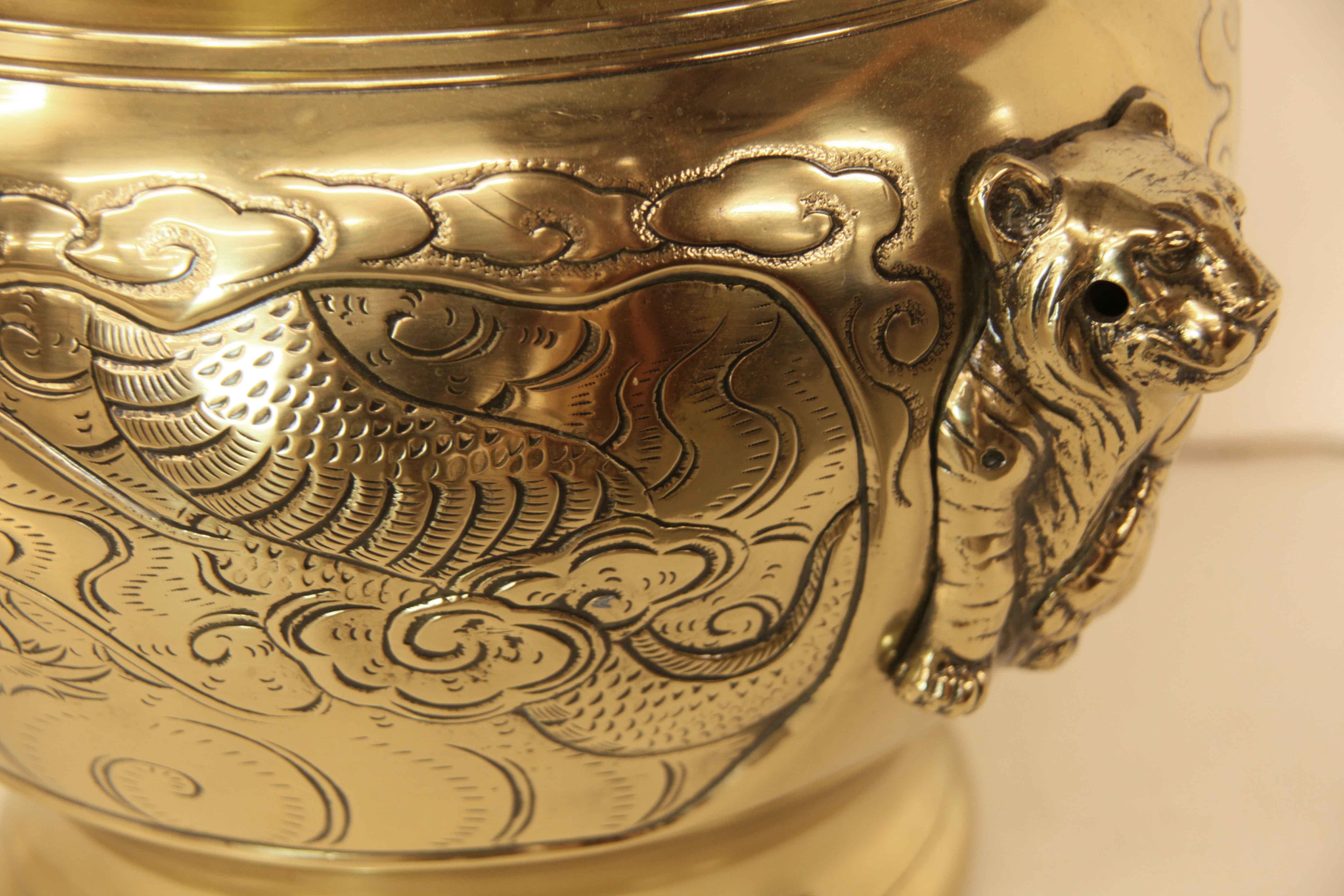 Japanese Brass Cache pot For Sale 5
